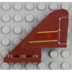 Tail with Rounded Top with Yellow Lines, Red '4778', and White Flap Pattern on Both Sides (Stickers) - Set 4778