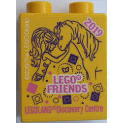 Duplo, Brick 1 x 2 x 2 with LEGO Friends 2019 LEGOLAND Discovery Centre Pattern Duplo, Brick 1 x 2 x 2 with LEGO Friends 2019 LEGOLAND Discovery Centre Pattern
