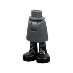 Mini Doll Hips and Skirt Mid-Length with Black Boots with Silver Laces Pattern - Thick Hinge