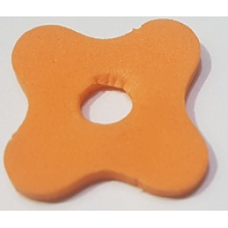 Foam Scala Flower Medium 4 x 4 with 4 Petals and Hole - Orange