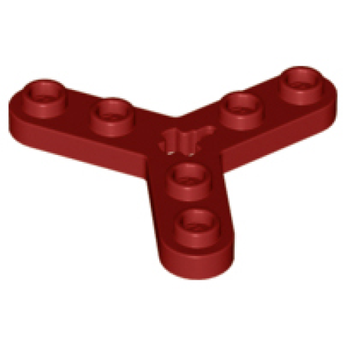 Деталь LEGO 32125 Technic, Plate Rotor 3 Blade with Smooth Ends and 6 Studs (Propeller) - Dark Red