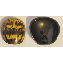 Large Figure Armor, Round, Smooth with Molten Man Face Pattern