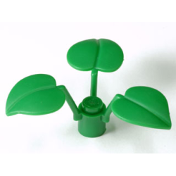 Plant Stem with Stud and 3 Large Leaves - Green Plant Stem with Stud and 3 Large Leaves - Green