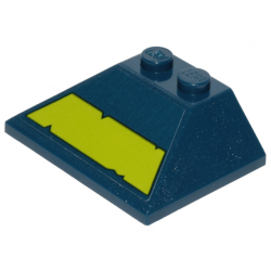 Slope 45 3 x 4 Double / 33 with Lime Stripe with Cut Out Edges Pattern (Sticker) - Set 70839