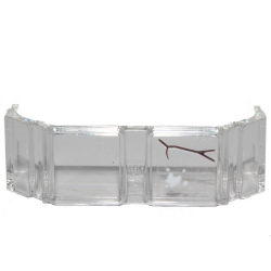 Glass for Train Front 2 x 6 x 2 with Dark Brown Scratch and White Stain Pattern (Sticker) - Set 70419