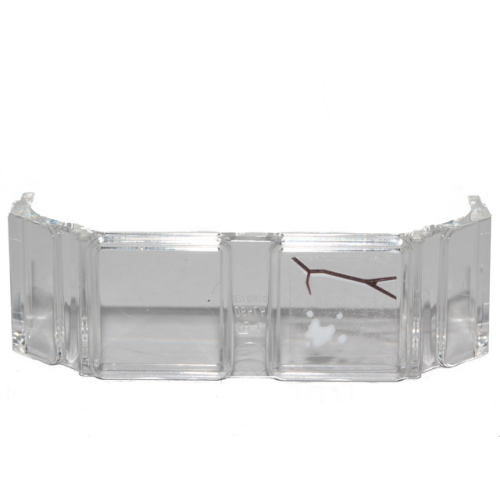 Деталь LEGO 17457pb001 Glass for Train Front 2 x 6 x 2 with Dark Brown Scratch and White Stain Pattern (Sticker) - Set 70419