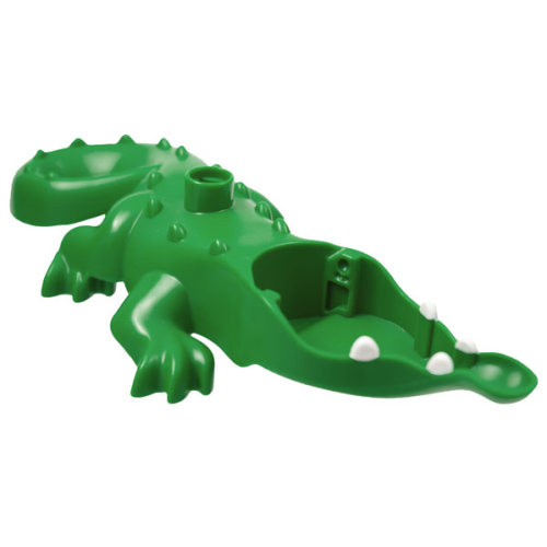 Деталь LEGO 87963pb01 Duplo Alligator / Crocodile Large Body, White Teeth Pattern