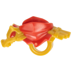 Minifigure Armor Shoulder Pads and Scarf with Molded Pearl Gold Dragon Head, Tail and Scabbard for 2 Katanas Pattern