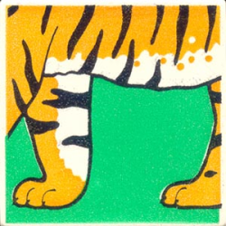 Duplo, Tile 2 x 2 x 1 with Tiger Mosaic Picture 17 Pattern