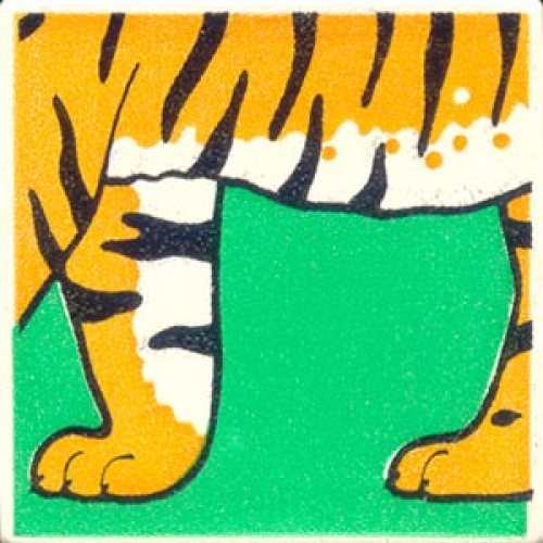 Деталь LEGO 2756pb197 Duplo, Tile 2 x 2 x 1 with Tiger Mosaic Picture 17 Pattern