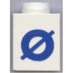 Brick 1 x 1 with Blue Capital Letter O with Stroke (Ø) Pattern (Bold Font) Brick 1 x 1 with Blue Capital Letter O with Stroke (Ø) Pattern (Bold Font)