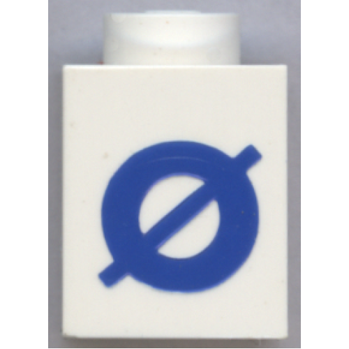 Деталь LEGO 3005ptOstrokeb Brick 1 x 1 with Blue Capital Letter O with Stroke (Ø) Pattern (Bold Font)