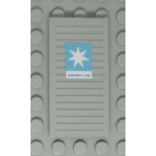 Деталь LEGO 791pb01R Window 1 x 3 x 5 Shutter with Maersk Line Logo Pattern Right Side (Sticker) - Sets 1552-1 / 1651-2