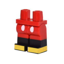 Hips and Legs with Molded Black Lower Legs / Boots and Printed White Buttons on Shorts and Yellow Shoes Pattern Hips and Legs with Molded Black Lower Legs / Boots and Printed White Buttons on Shorts and Yellow Shoes Pattern