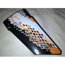 Technic, Panel Fairing #18 Large Smooth, Side B with White and Orange Rhombuses Pattern (Sticker) - Set 9398 Technic, Panel Fairing #18 Large Smooth, Side B with White and Orange Rhombuses Pattern (Sticker) - Set 9398