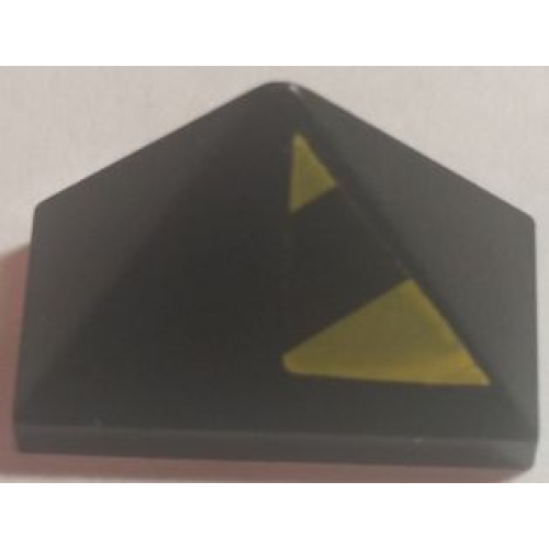 Деталь LEGO 3048cpb02R Slope 45 2 x 1 Triple with Inside Bar with Black and Yellow Danger Stripes Pattern Model Right Side Pattern (Sticker) - Set 7702