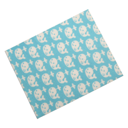 Duplo, Cloth Blanket 8 x 10 cm with Whales on Medium Azure Background Pattern Duplo, Cloth Blanket 8 x 10 cm with Whales on Medium Azure Background Pattern
