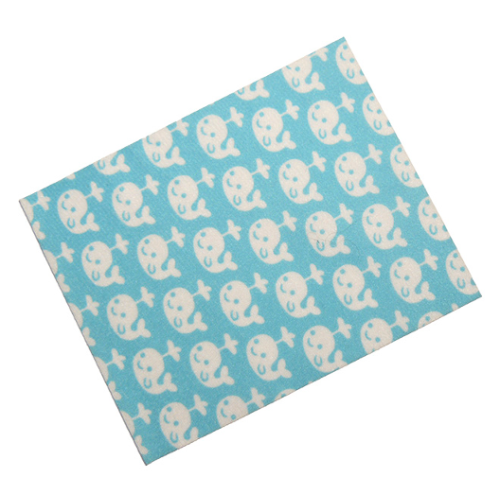 Деталь LEGO blankie03pb09 Duplo, Cloth Blanket 8 x 10 cm with Whales on Medium Azure Background Pattern