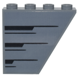 Slope, Inverted 60 4 x 1 x 3 with Black Angled Stripes Pattern Side A (Sticker) - Set 76269