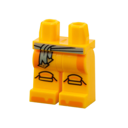 Hips and Legs with Sand Green Sash Belt with Gold Ends, Knee Pads, Orange Trim and Shoe Tips Pattern Hips and Legs with Sand Green Sash Belt with Gold Ends, Knee Pads, Orange Trim and Shoe Tips Pattern