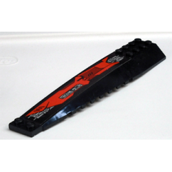 Wedge 16 x 4 Triple Curved with Reinforcements with Red, Dark Red and Silver Circuitry Long Pattern Model Right Side (Sticker) - Set 7721 Wedge 16 x 4 Triple Curved with Reinforcements with Red, Dark Red and Silver Circuitry Long Pattern Model Right Side (Sticker) - Set 7721