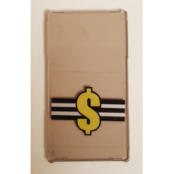 Glass for Window 1 x 4 x 6 with Yellow Dollar Sign on Black and White Stripes Pattern (Sticker) - Set 6864 Glass for Window 1 x 4 x 6 with Yellow Dollar Sign on Black and White Stripes Pattern (Sticker) - Set 6864