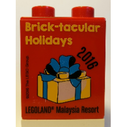 Duplo, Brick 1 x 2 x 2 with Brick-tacular Holidays 2016 LEGOLAND Malaysia Resort Pattern Duplo, Brick 1 x 2 x 2 with Brick-tacular Holidays 2016 LEGOLAND Malaysia Resort Pattern