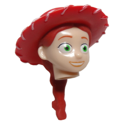 Minifigure, Head, Modified Female with Red Hat and Ponytail Pattern (Jessie)