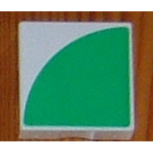 Деталь LEGO 6309p0m Duplo, Tile 2 x 2 with Shape Green Quarter Circle Pattern