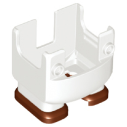 Large Figure Legs, Super Mario Overalls with Molded Reddish Brown Shoes Pattern (Fire Mario)