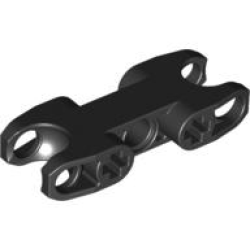 Technic, Axle and Pin Connector 2 x 5 with 2 Ball Joint Sockets, Closed Sides, Closed Axle Holes - Black