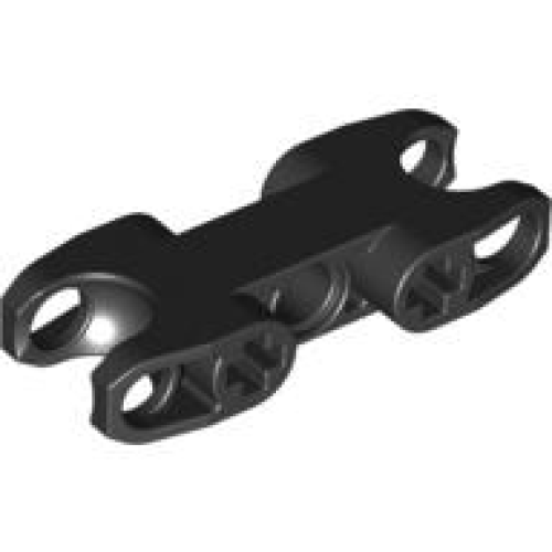Деталь LEGO 61053 Technic, Axle and Pin Connector 2 x 5 with 2 Ball Joint Sockets, Closed Sides, Closed Axle Holes - Black
