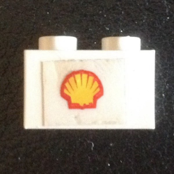 Brick 1 x 2 with Small Shell Logo on Transparent Background Pattern (Sticker) - Set 7735 Brick 1 x 2 with Small Shell Logo on Transparent Background Pattern (Sticker) - Set 7735