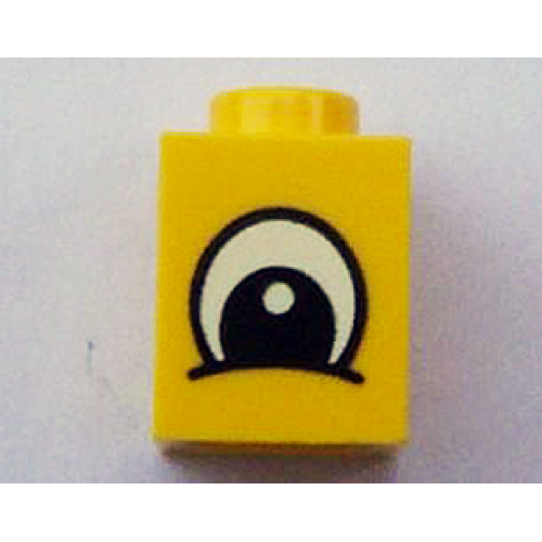 Деталь LEGO 3005pb012 Brick 1 x 1 with Eye Squinting Black and White Plain Pattern