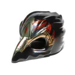 Minifigure, Headgear Mask Bird (Raven) with Gold Beak and Dark Red Markings Pattern Minifigure, Headgear Mask Bird (Raven) with Gold Beak and Dark Red Markings Pattern