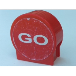 Duplo, Brick 1 x 2 x 2 Round Top with 'BRAKE' and 'GO' Pattern on Opposite Sides (Stickers) - Set 4694 Duplo, Brick 1 x 2 x 2 Round Top with 'BRAKE' and 'GO' Pattern on Opposite Sides (Stickers) - Set 4694