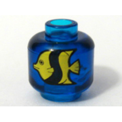 Minifigure, Head without Face with Yellow and Black Fish Pattern