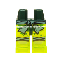 Hips and Trans-Neon Green Legs with Sand Green Sash and Knee Straps Pattern