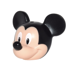 Minifigure, Head, Modified Mouse with Molded Black Top and Ears and Printed Nose and White Eyes Pattern (Mickey)
