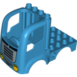 Duplo Car Body Truck 4 x 4 Flatbed with 4 Top Studs with Grille and Headlights Pattern Duplo Car Body Truck 4 x 4 Flatbed with 4 Top Studs with Grille and Headlights Pattern