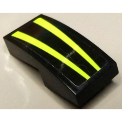Slope, Curved 2 x 1 x 2/3 with Tapered Yellowish Green Stripes Pattern (Sticker) - Set 41378 Slope, Curved 2 x 1 x 2/3 with Tapered Yellowish Green Stripes Pattern (Sticker) - Set 41378