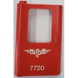 Door 1 x 4 x 5 Train Left, Thin Support at Bottom with White 'NSB 7720' Pattern (Sticker) - Set 7720 Door 1 x 4 x 5 Train Left, Thin Support at Bottom with White 'NSB 7720' Pattern (Sticker) - Set 7720
