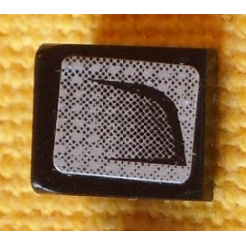Деталь LEGO 54200pb049L Slope 30 1 x 1 x 2/3 with Black Air Intake Faded Pattern Model Left (Sticker) - Set 8132