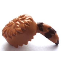 Minifigure, Headgear Raccoon Skin Cap with Reddish Brown Tail Rings Pattern Minifigure, Headgear Raccoon Skin Cap with Reddish Brown Tail Rings Pattern