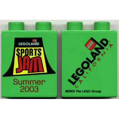 Деталь LEGO 4066pb146 Duplo, Brick 1 x 2 x 2 with Sports Jam Summer 2003 Pattern