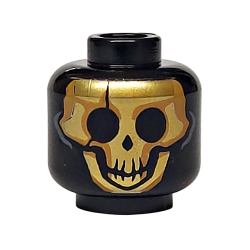 Minifigure, Head Alien Gold Skull with Medium Nougat Highlights Pattern