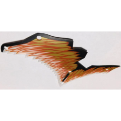 Plastic Part for Set 71718 - Dragon Wing Left with Black Limb and Copper, Gold, and White Membranes Pattern