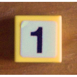 Tile 1 x 1 with Black Number 1 Thick on White Background Pattern (Sticker) - Set 8679 Tile 1 x 1 with Black Number 1 Thick on White Background Pattern (Sticker) - Set 8679