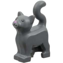 Cat, Standing with Black Eyes, Bright Pink Nose, Light Bluish Gray Muzzle Pattern Cat, Standing with Black Eyes, Bright Pink Nose, Light Bluish Gray Muzzle Pattern