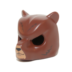 Minifigure, Headgear Mask Bear with Black Nose and Dark Brown Fur Pattern Minifigure, Headgear Mask Bear with Black Nose and Dark Brown Fur Pattern